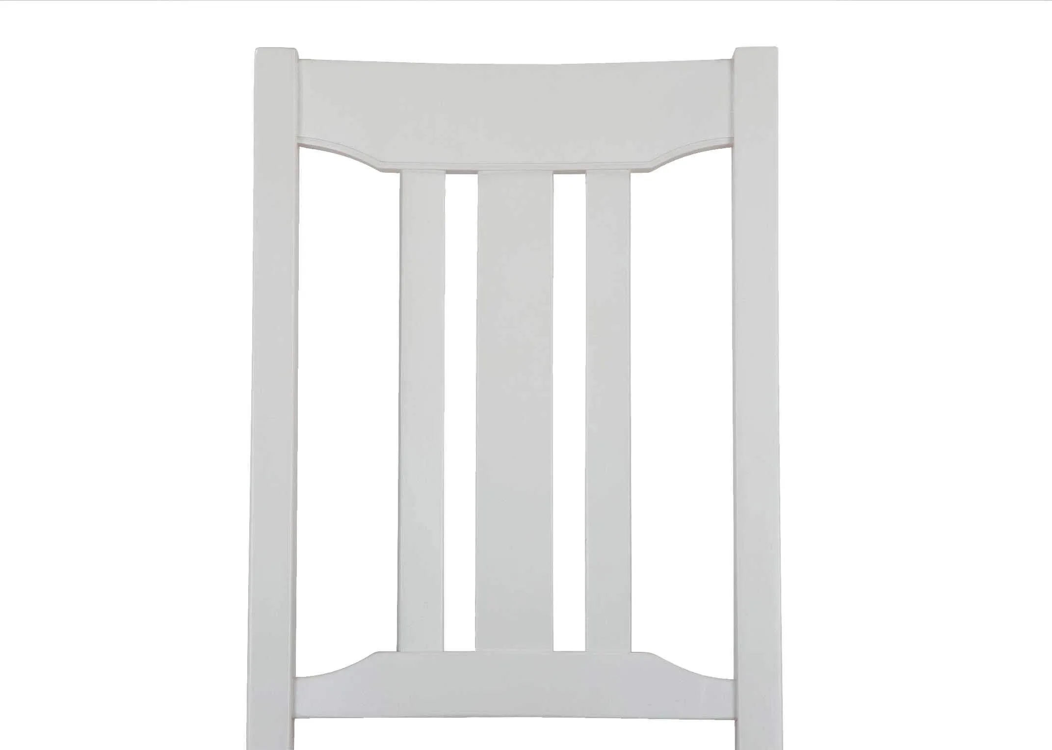 Close-up view of seat back of the grey oak Georgia dining chair with dark grey fabric seat