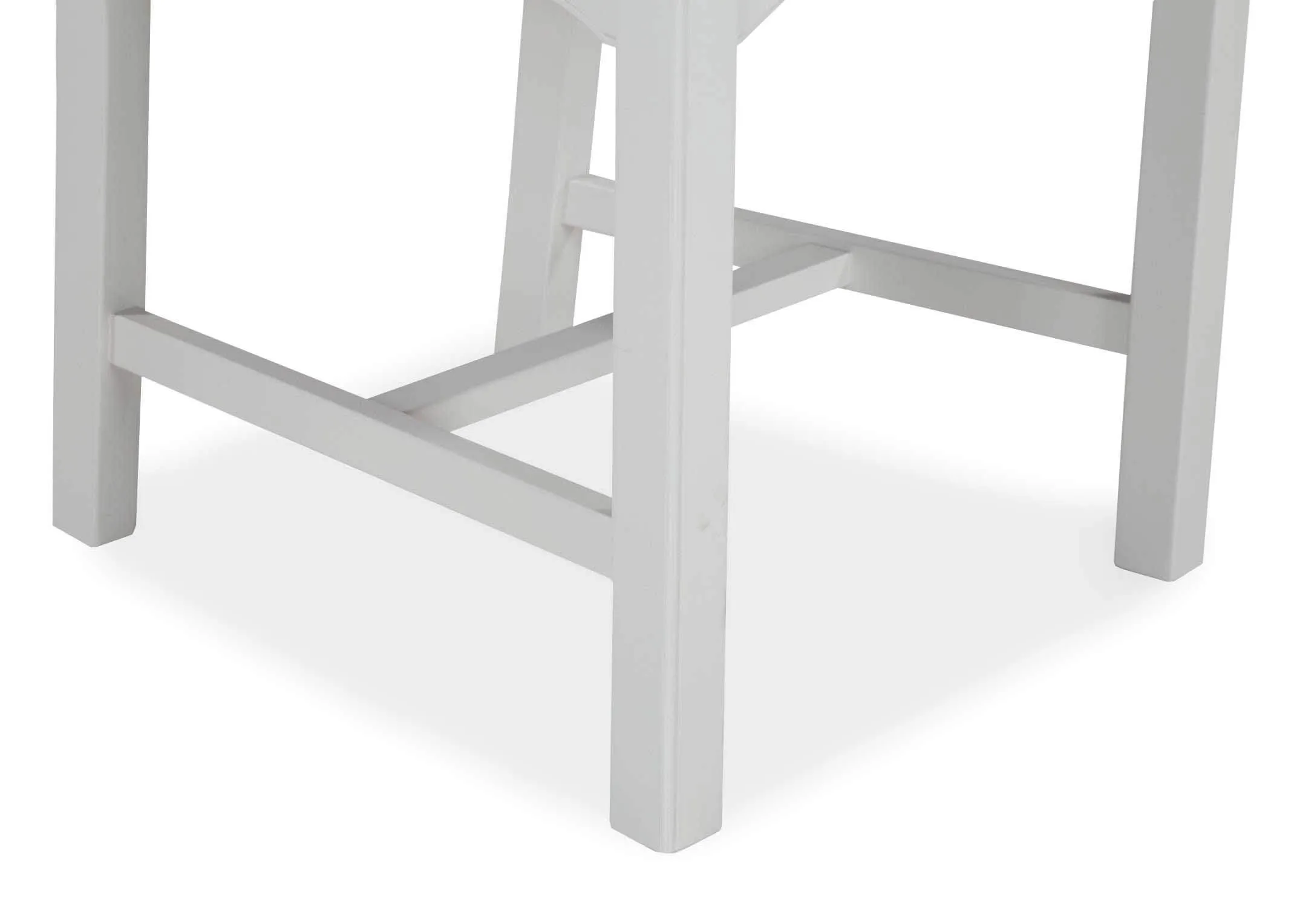 Close-up view of legs of the grey oak Georgia dining chair with dark grey fabric seat