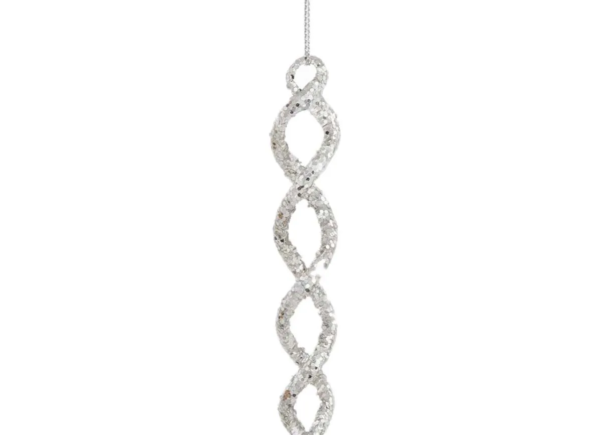 Large Christmas Icicle decoration in a closeup image of the top