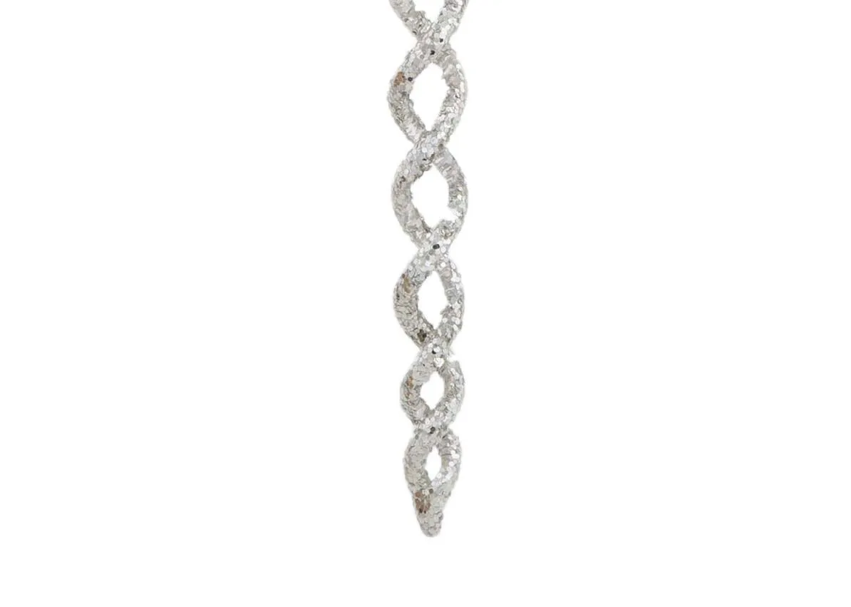 Large Christmas Icicle decoration in a closeup image of the bottom