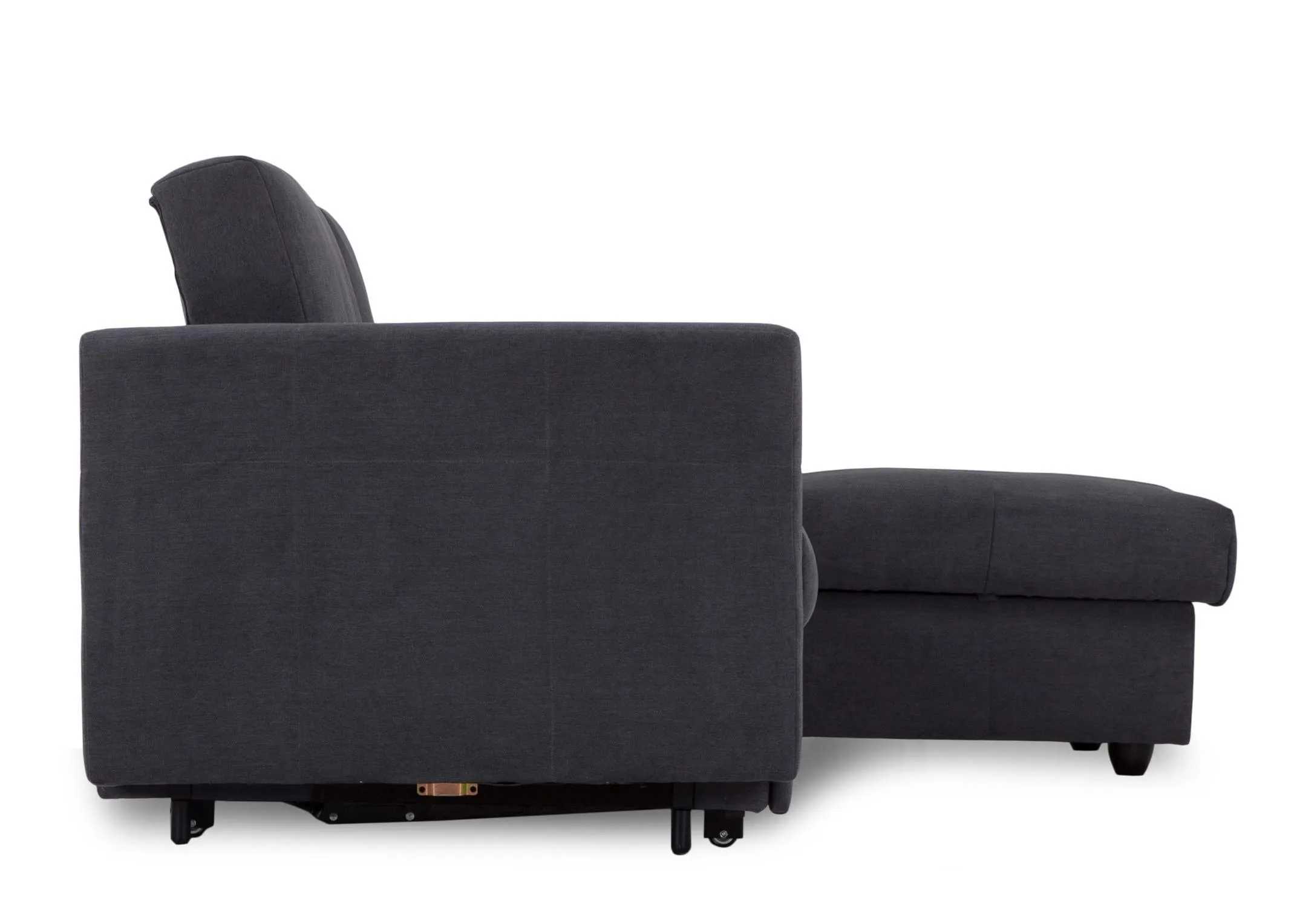 An image of the Dalkey grey fabric 3 seater whilst reclined.