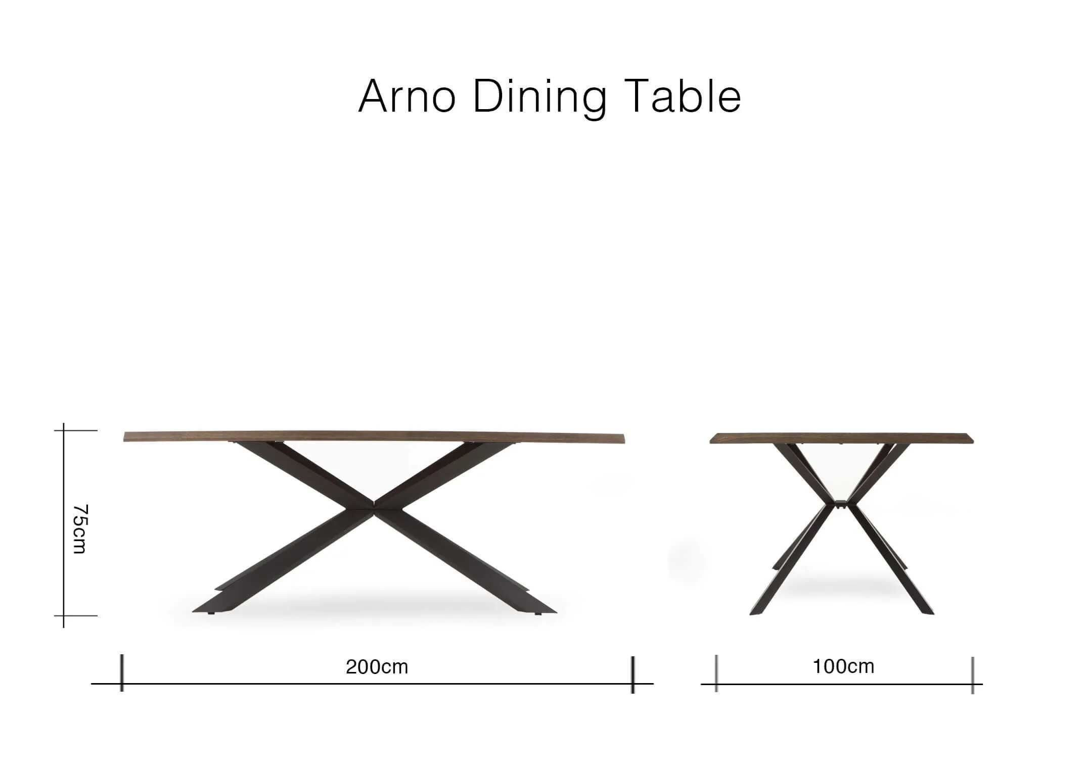 Arno White Wild Oak Dining Table in a closeup image of the table top to show wild oak finish