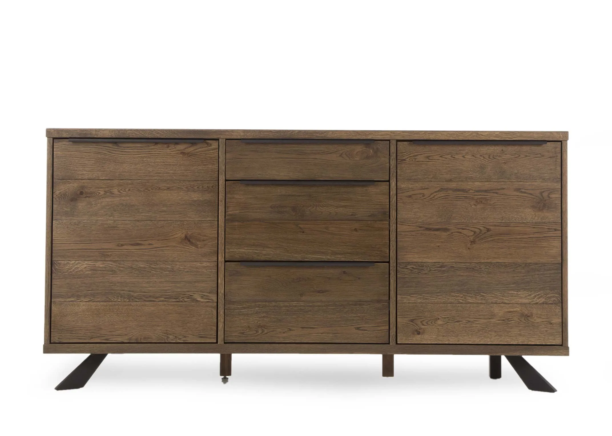 2 Door and 3 Drawer White Wild Oak Arno Sideboard in an image taken from the front