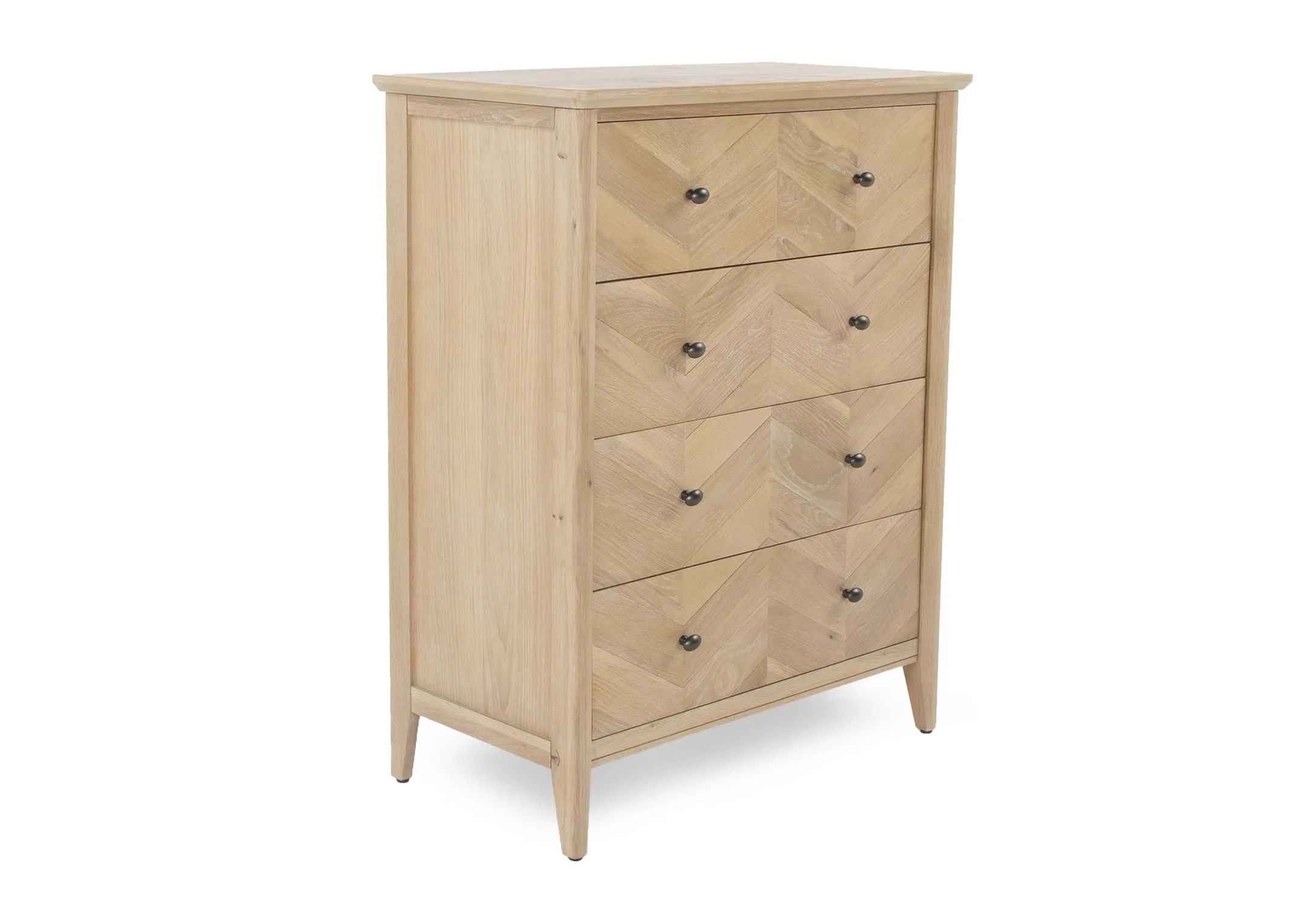 4 Drawer Oak & Pine Chest - Chevron
