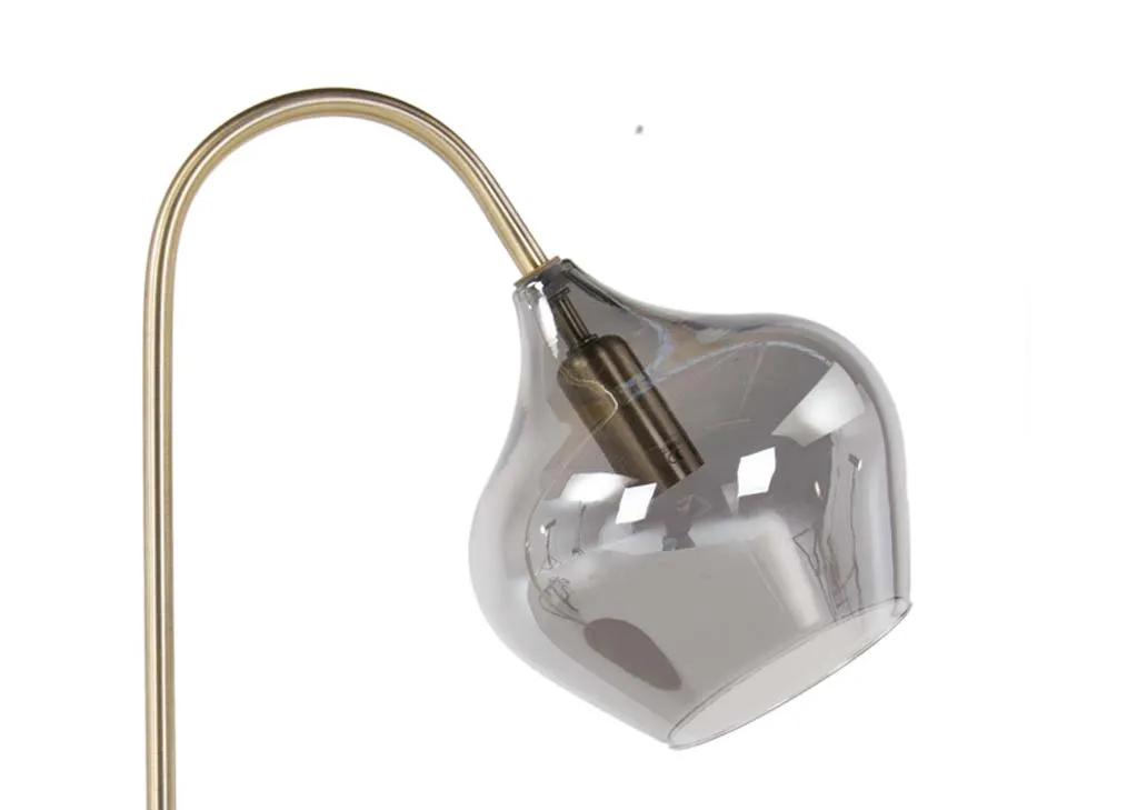 An antique bronze table lamp from EZ Living Furnitures Rakel range. Closeup inline switch