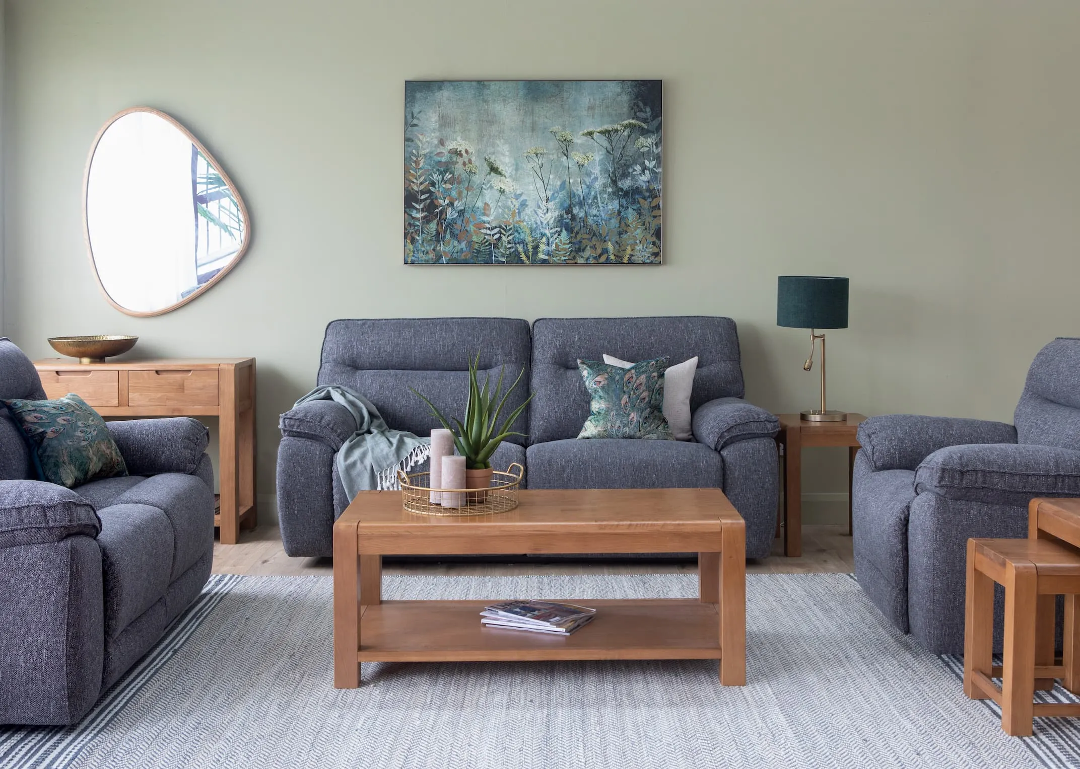 2.5 Grey Fabric Reclining Sofa - Cairns