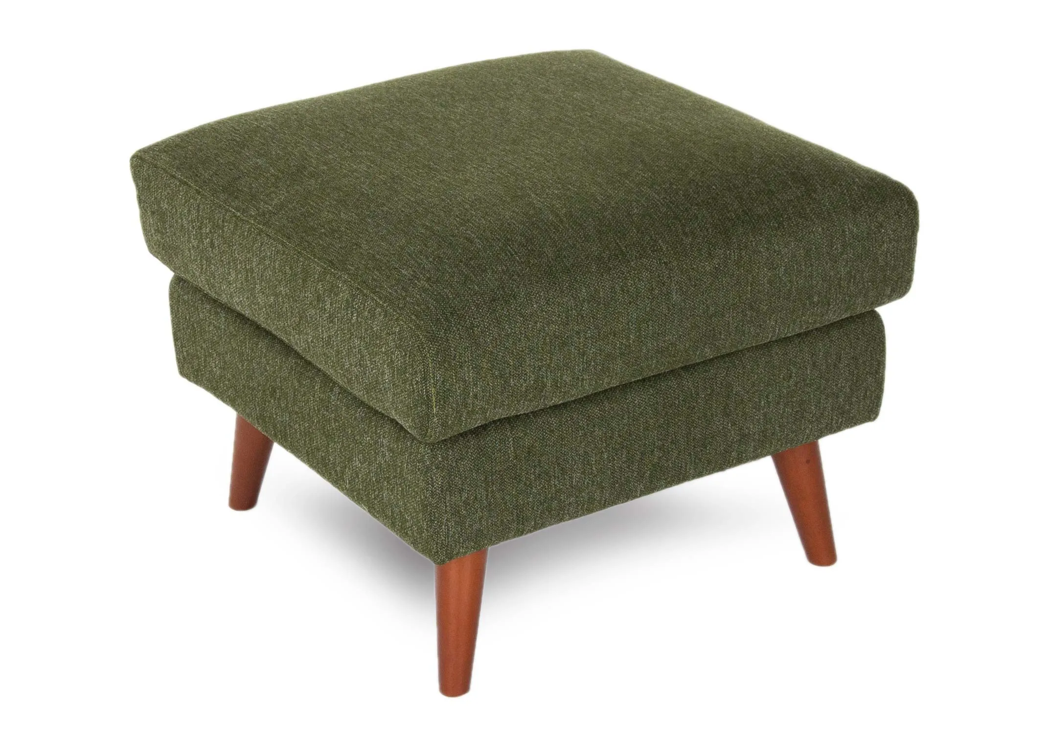 Small Green Fabric Footstool - Presley