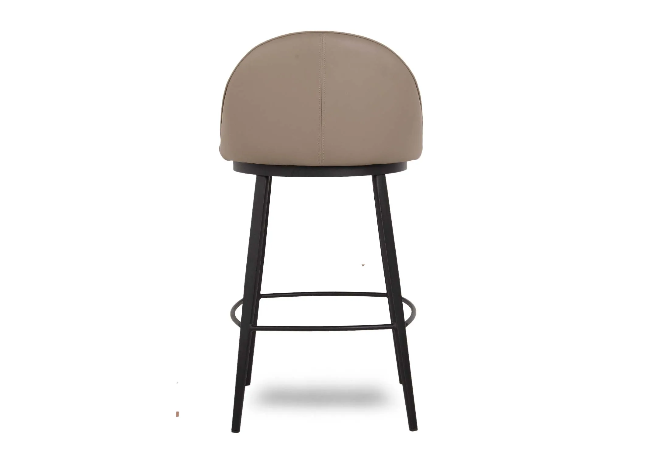 A faux taupe leather bar stool with arched seat back from EZ Living Furniture's Gain range. Back view of supportive seat