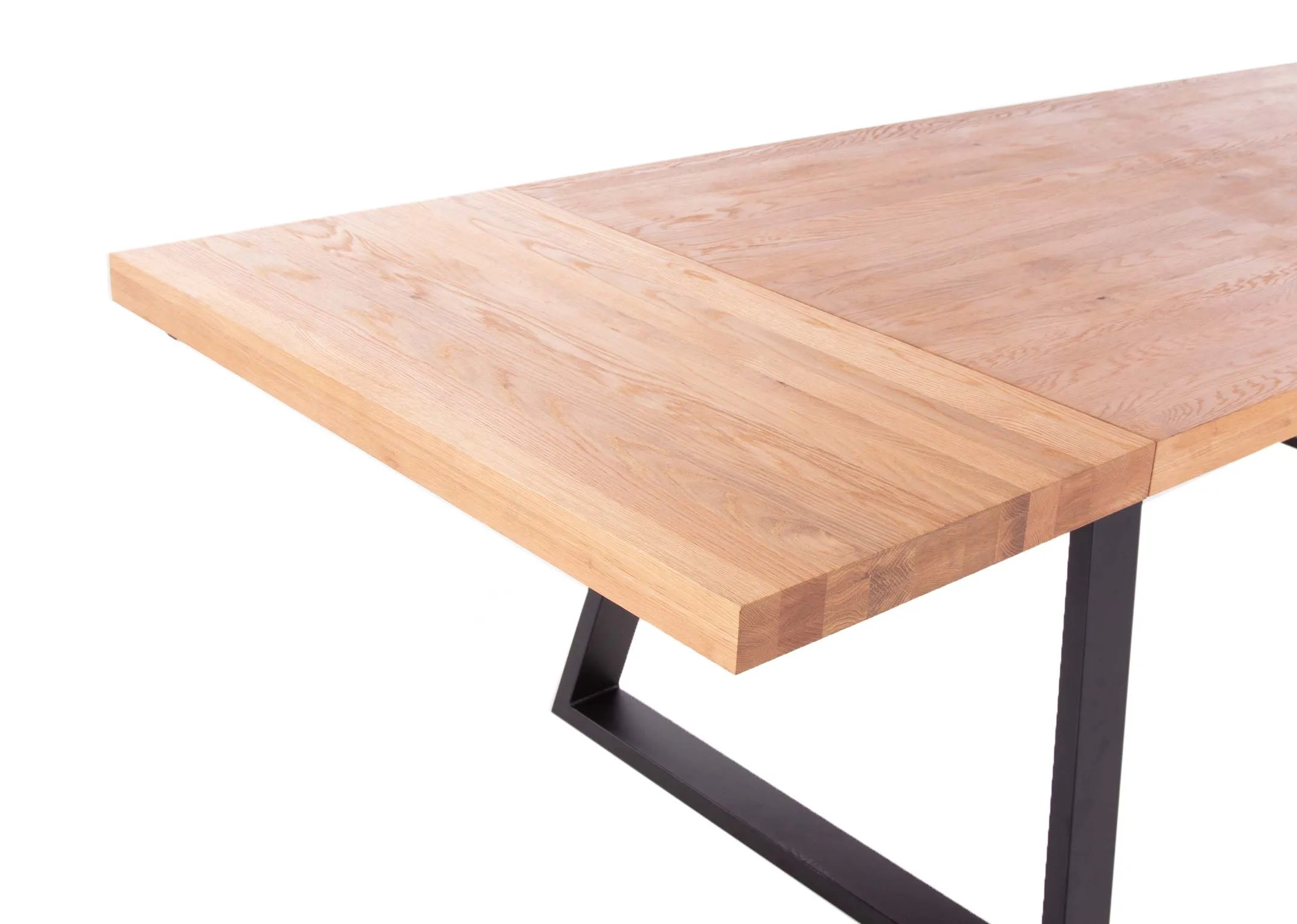 A large extension leaf for the Renvyle Dining Table from EZ Living Furniture. View of leaf added to table