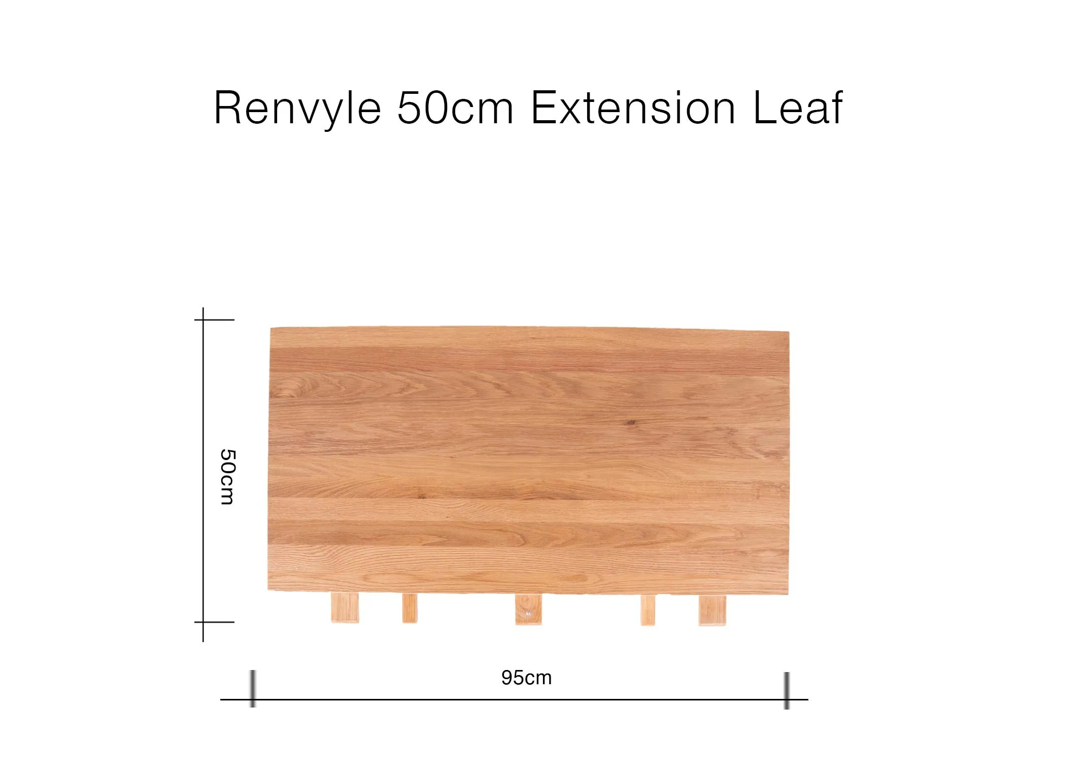 A dimension image of the Renvyle Extension leaf with 95cm (Width) x 50cm (Height)