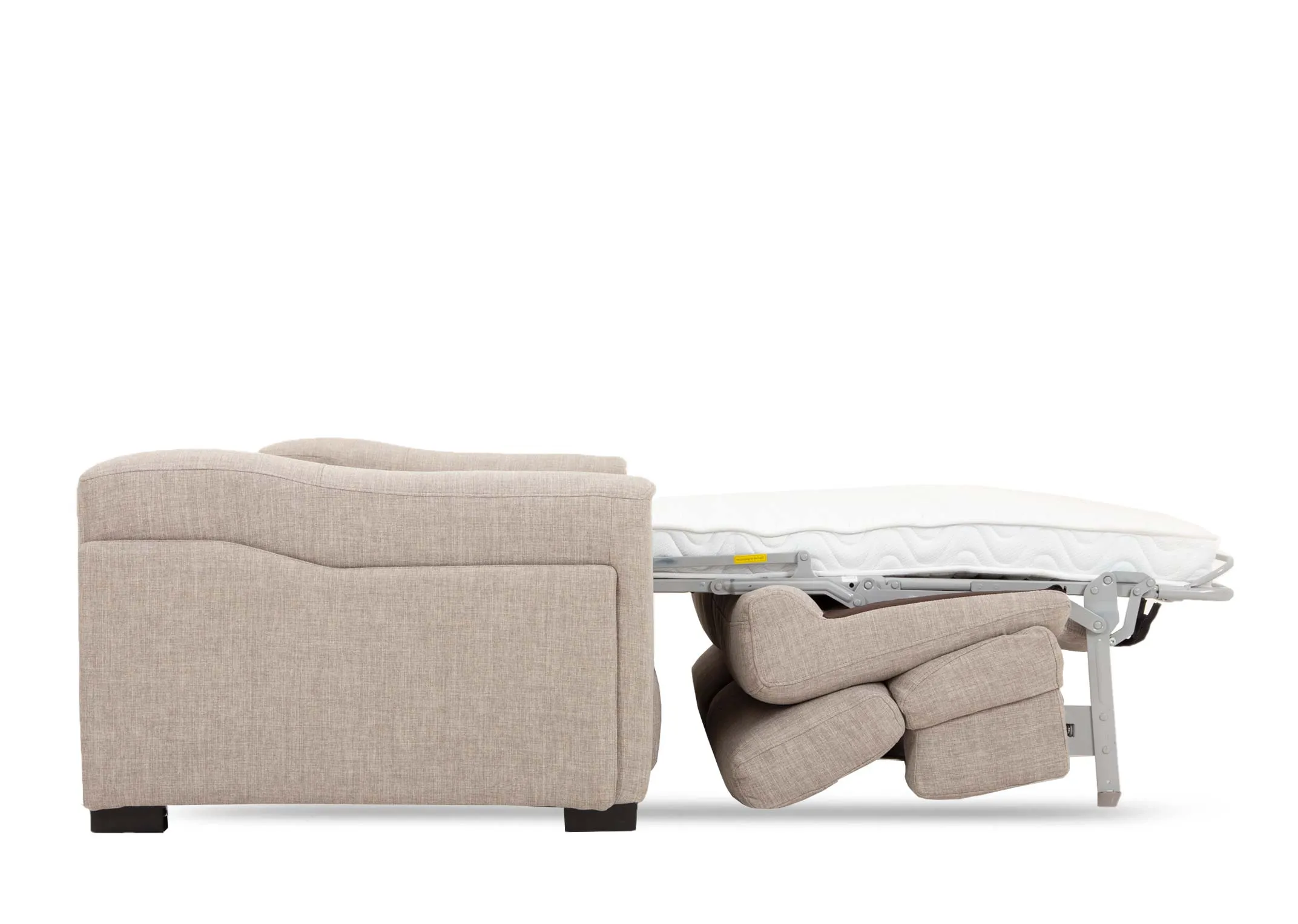 A lifestyle image of the Murano sofabed with side phone charging.