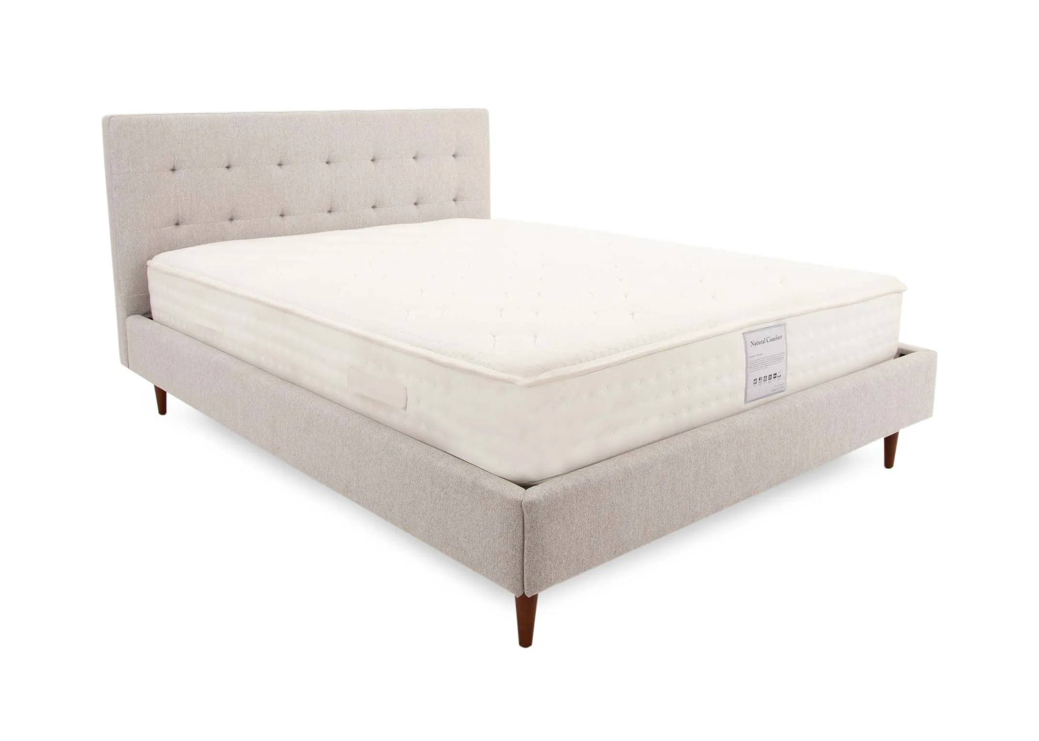 Double (4ft6) Silver Fabric Bed Frame - Cairo
