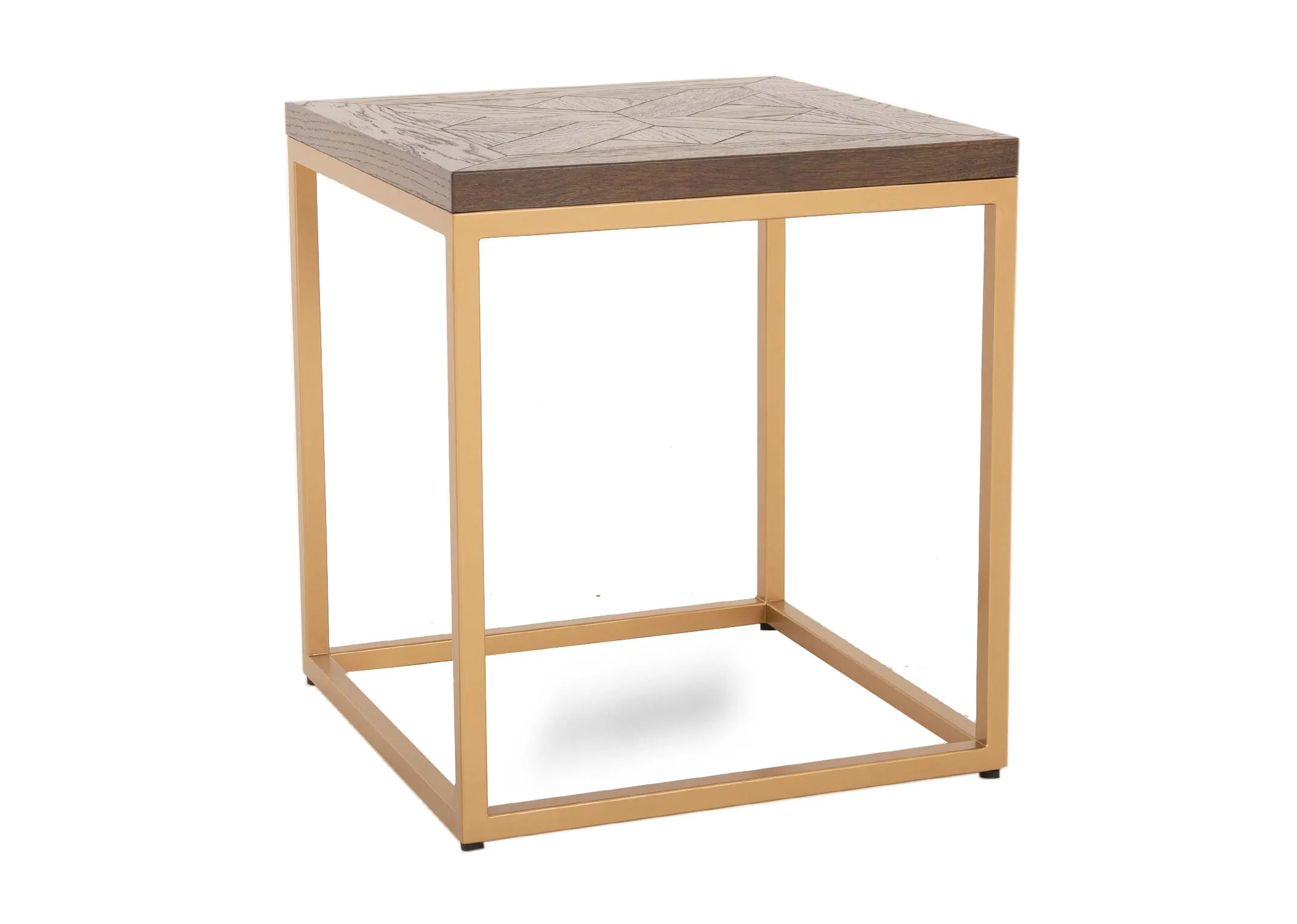 Dark Oak Lamp Table with Gold Leg - Greenwich