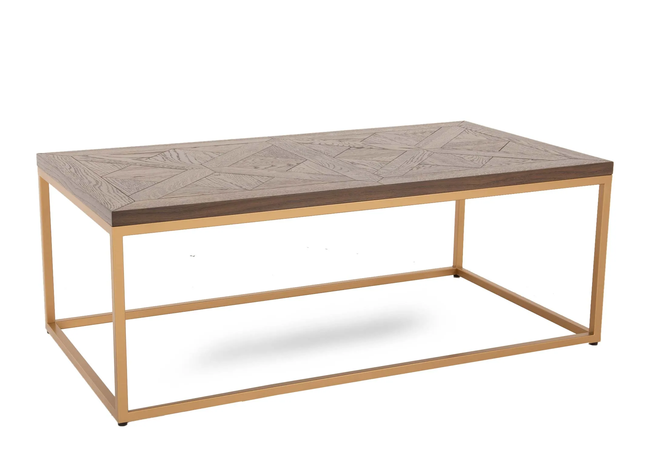 Dark Oak Coffee Table with Gold Leg - Greenwich