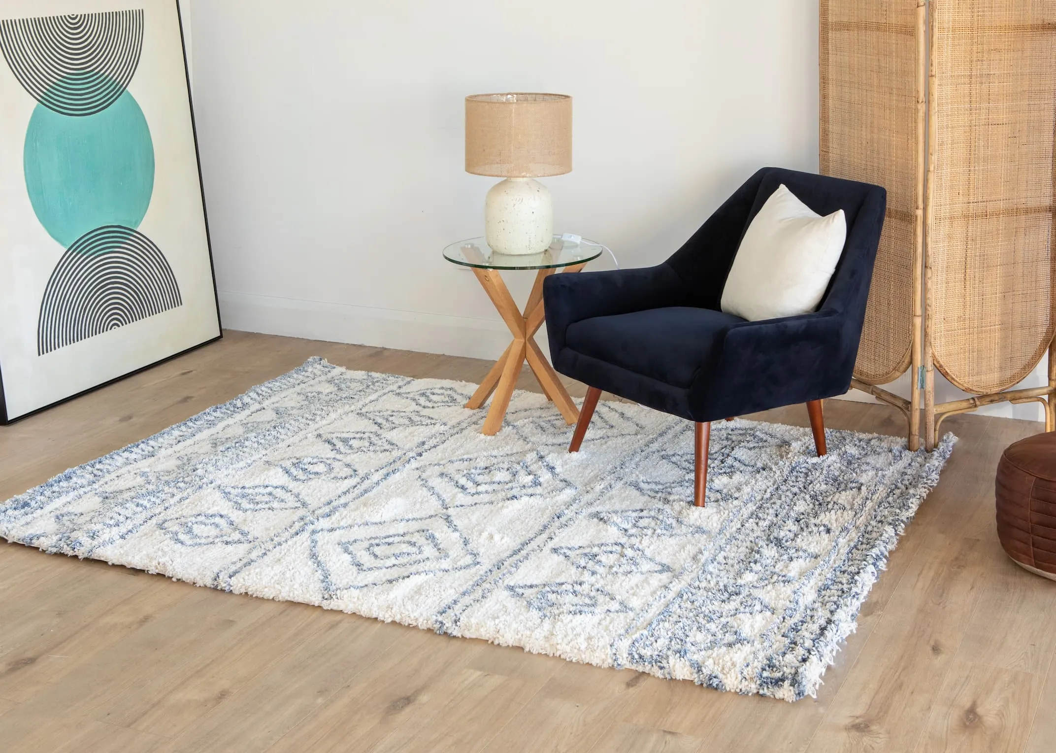 Medium White & Blue Aztec - Sula