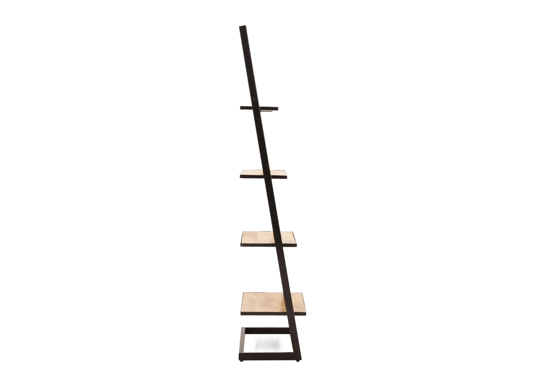 A mango wood shelving unit with metal frame from EZ Living Furnitures Mango range.Front view