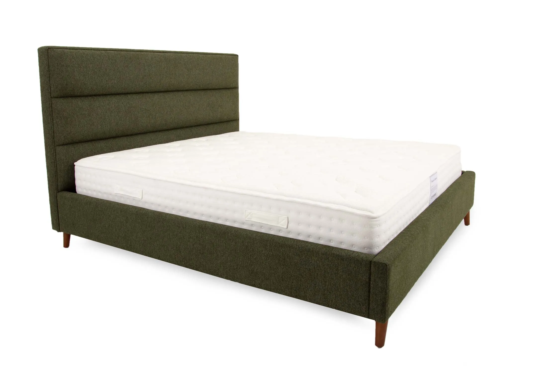 Super King (6ft) Green Fabric Bed Frame - Ebony