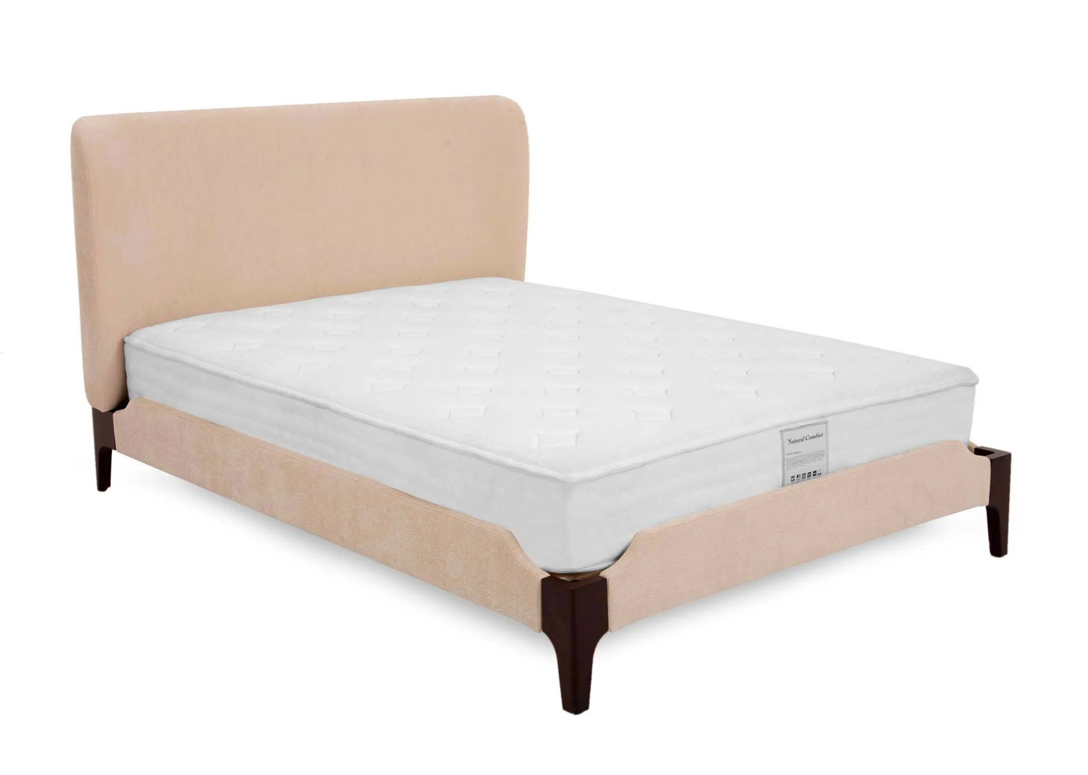 Double (4ft6) Beige Fabric Bed Frame - Calm