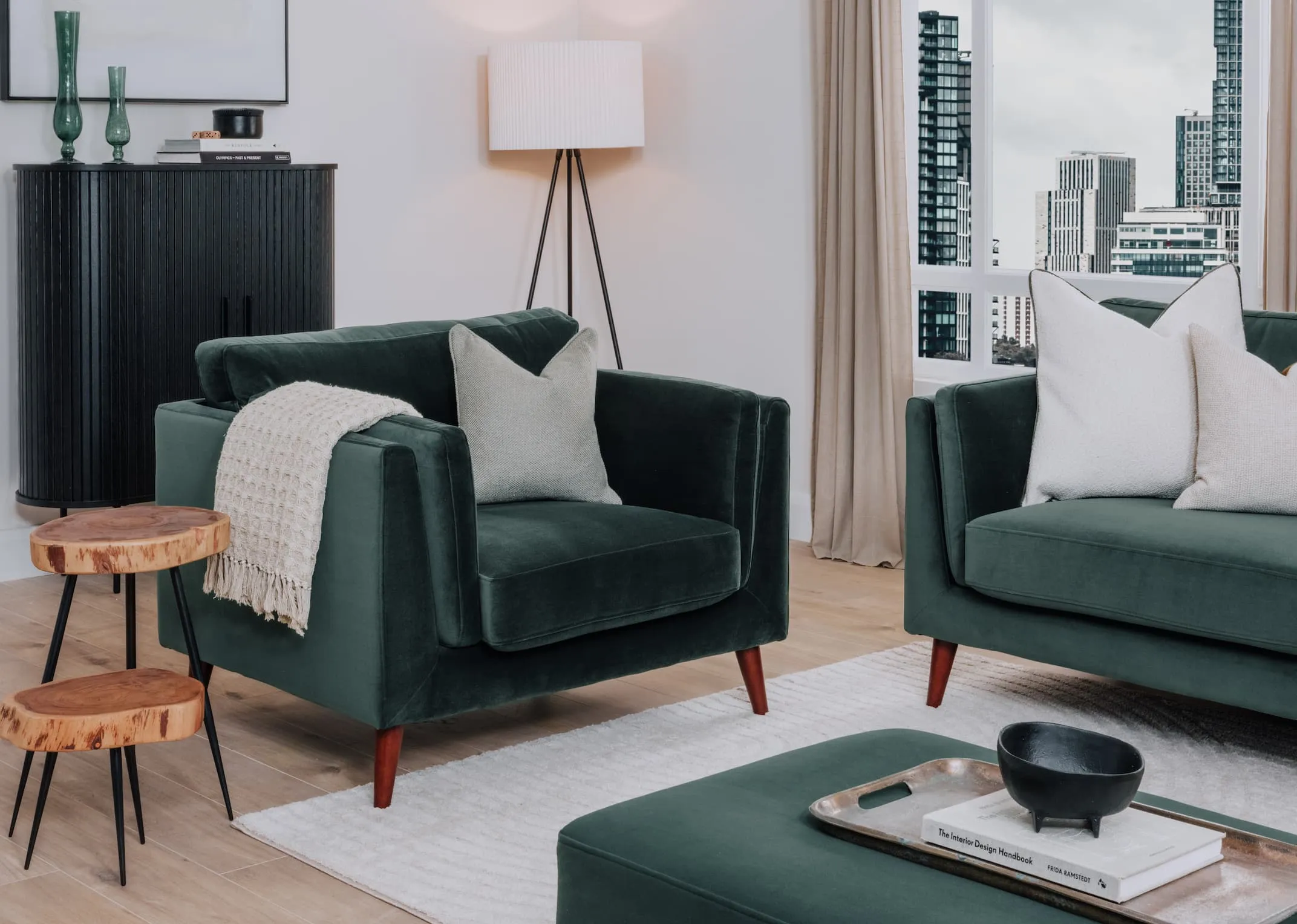 Metal Floor Lamp with Pleated Shade - Drum