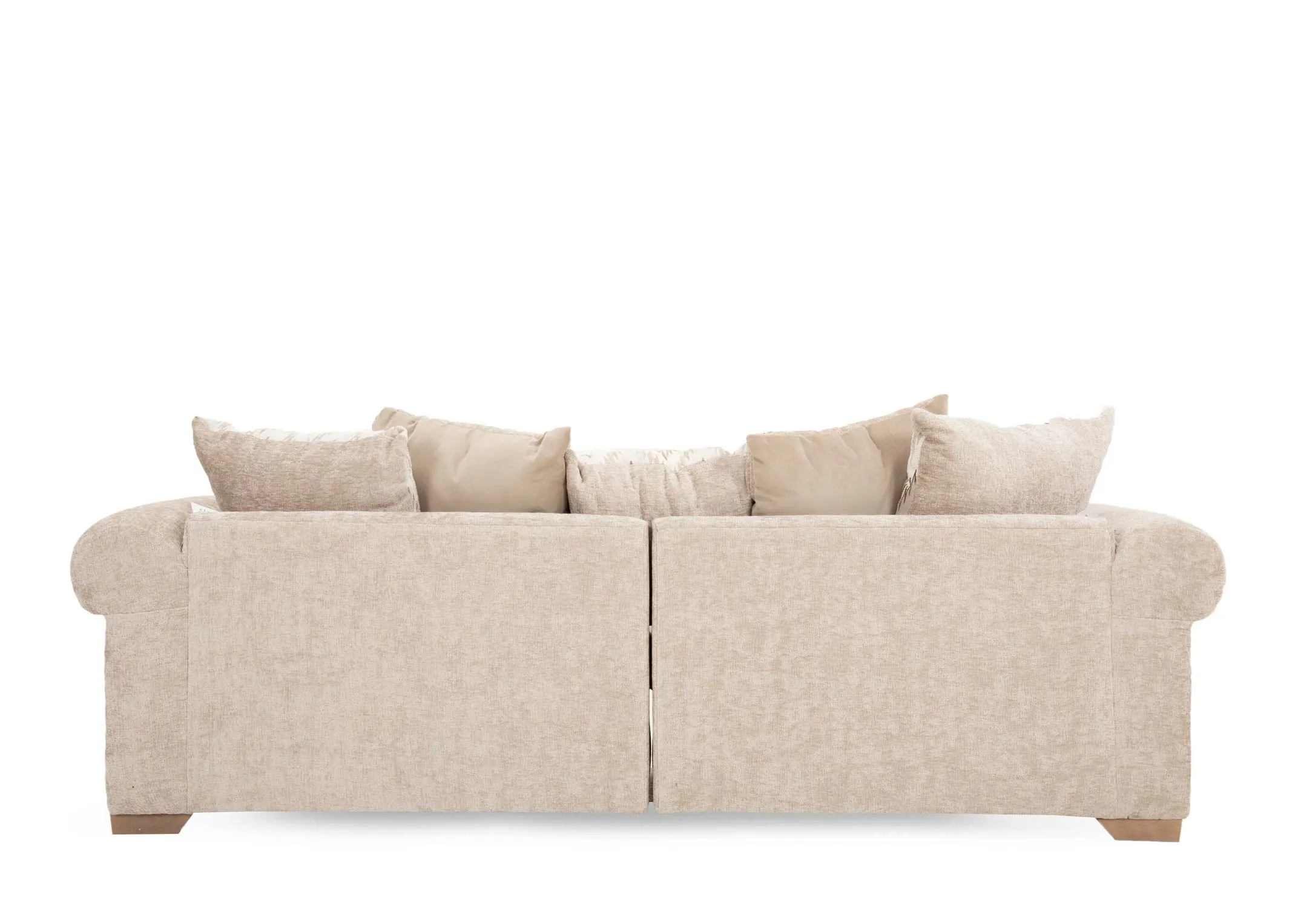 A dimension image of the Hayden Pillowback sofa with 240cm x 104cm x 95cm