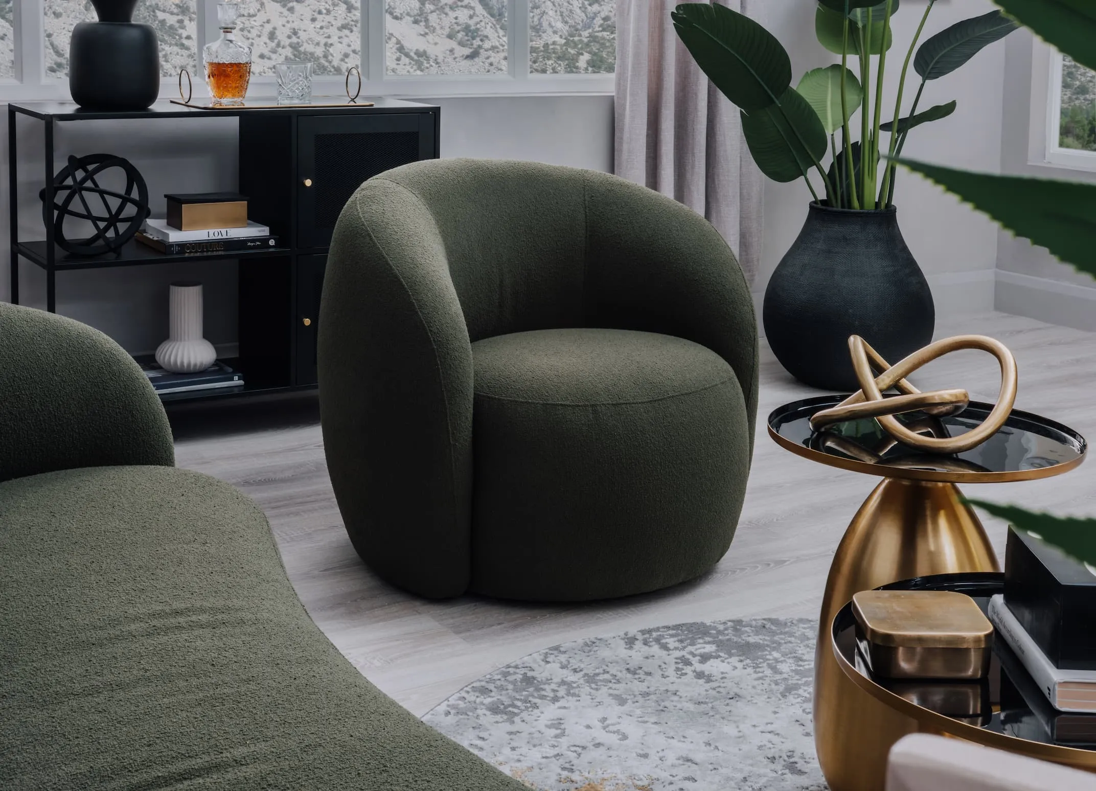 Green Boucle Accent Chair - Florance