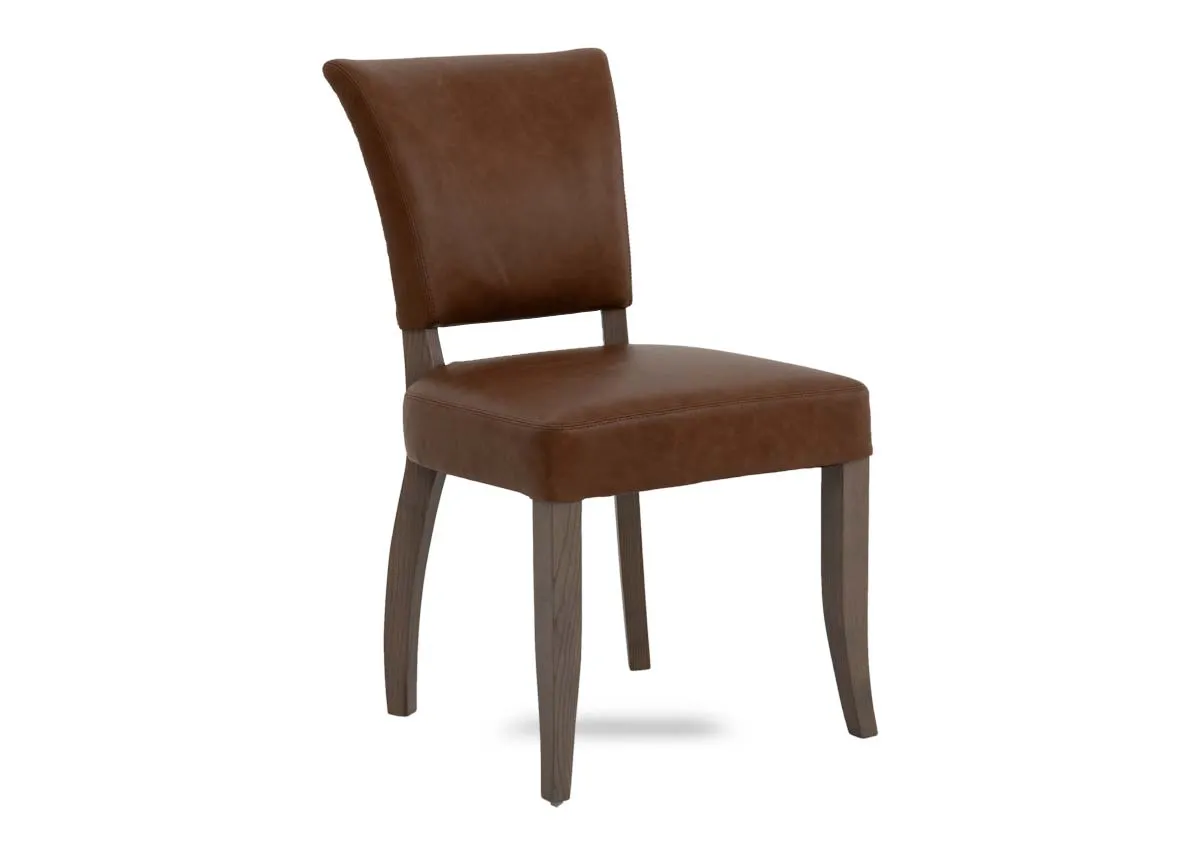 Tan Real Leather Dining Chair - Athy