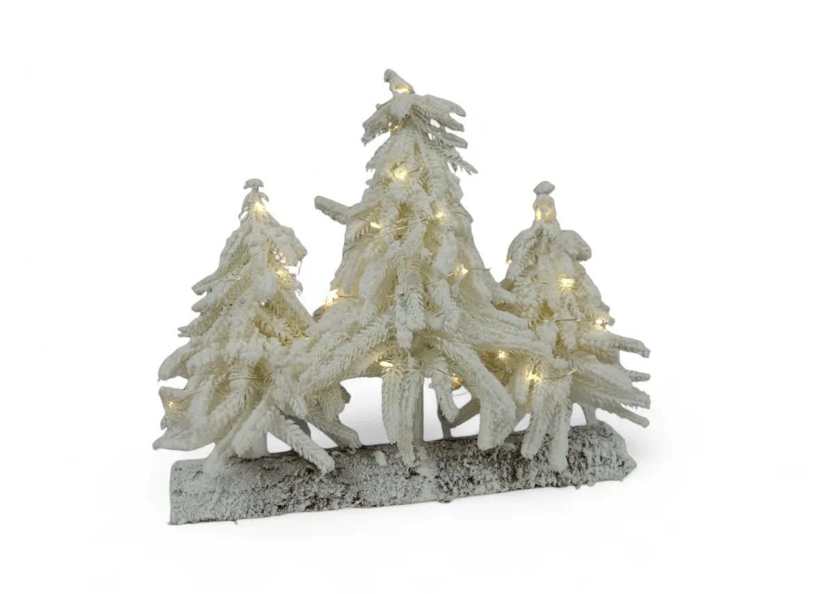 26cm Elsie Triple Tree with Lights - Christmas Figurine