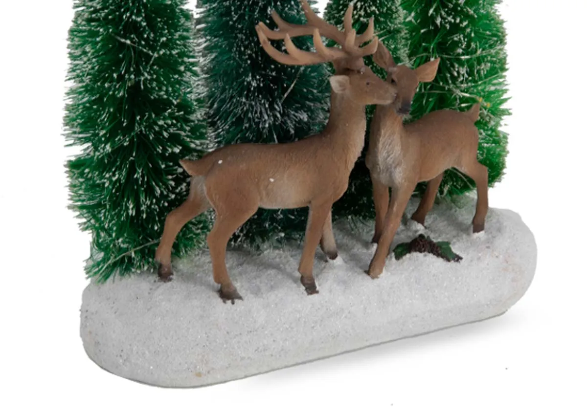 A dimension image of the Deers in the Woods Ornament with 25cm x 29cm
