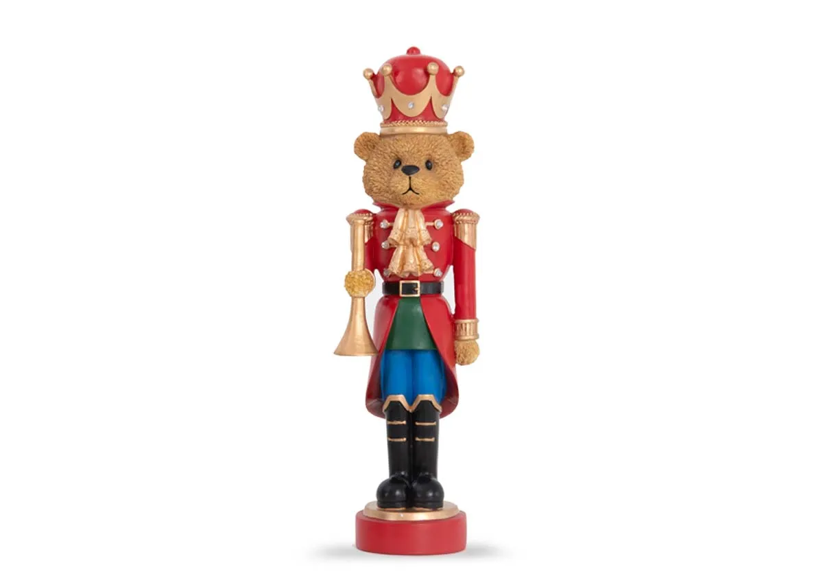 Teddy Nutcracker with Trumpet - Christmas Figurine
