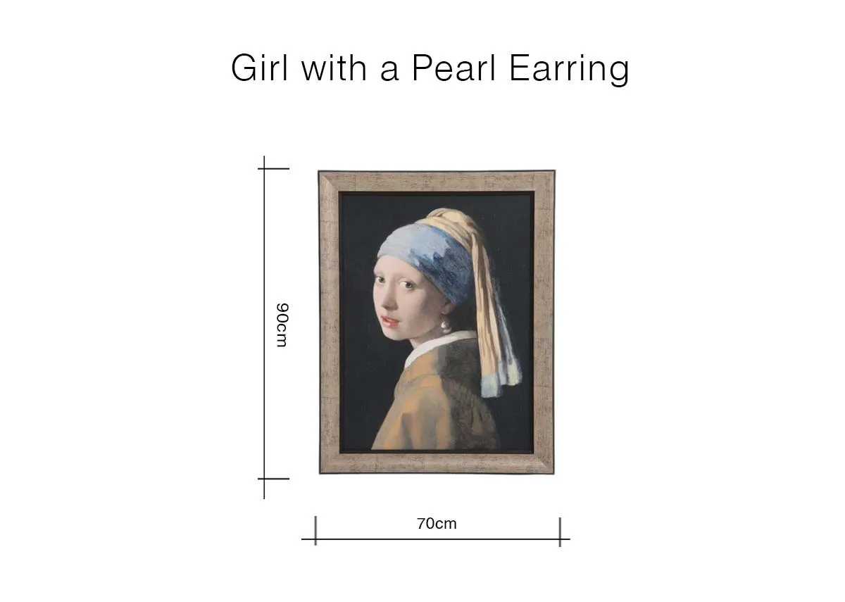 A dimension image of the Girl with A Pearl Earring with 70cm x 90cm