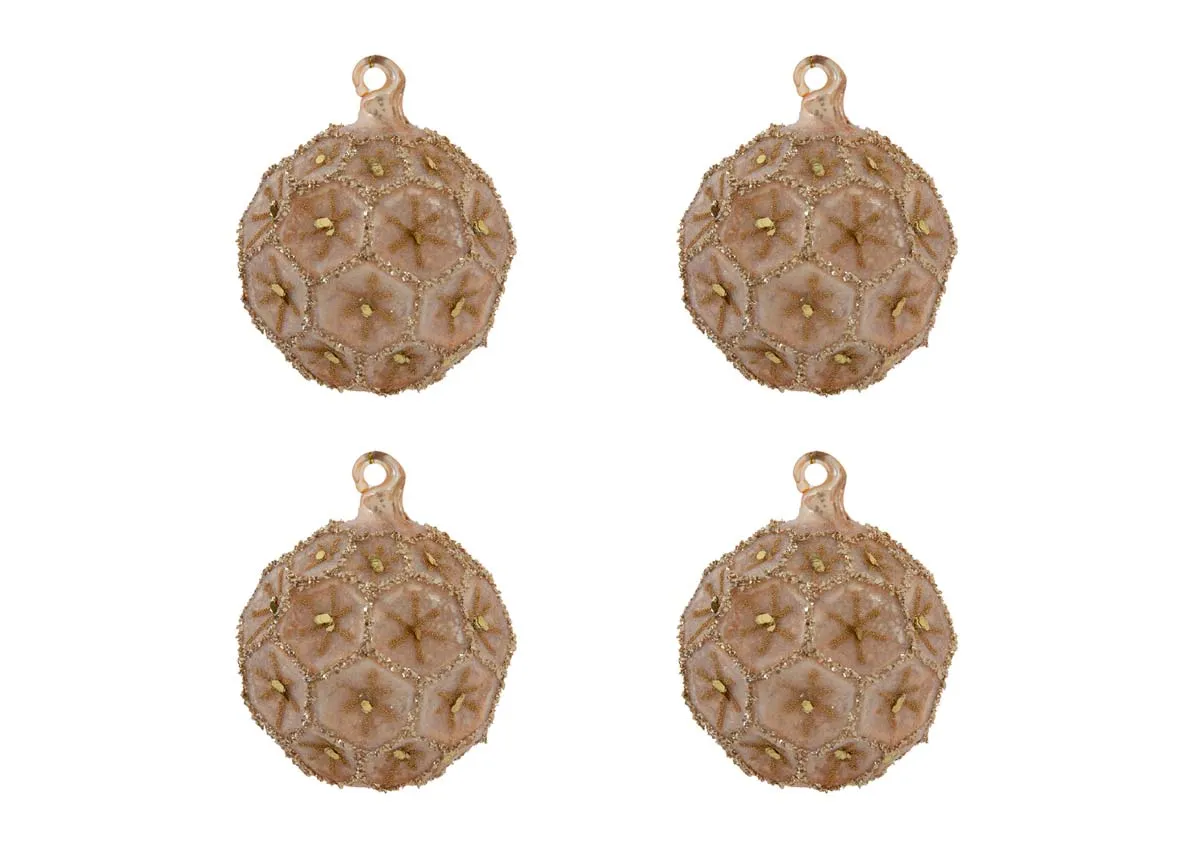 Set of 4 10cm Gold Baubles - Jingle Bell Rock