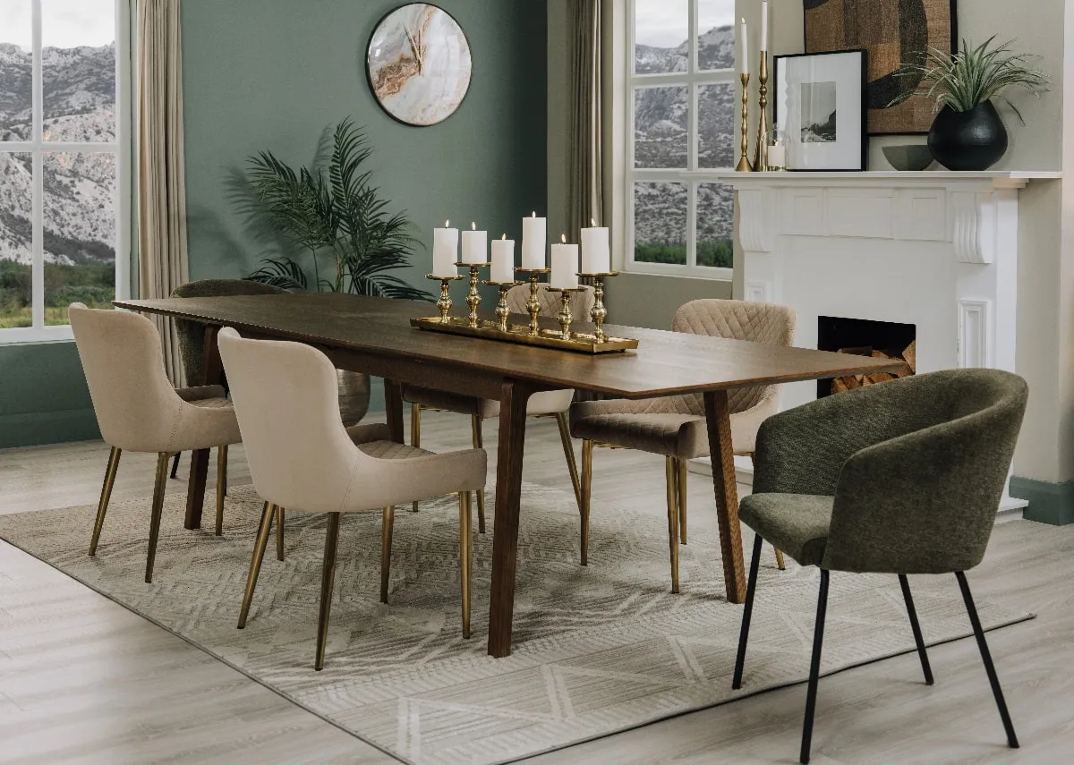 140cm -200cm Smoked Oak Dining Table - Bari