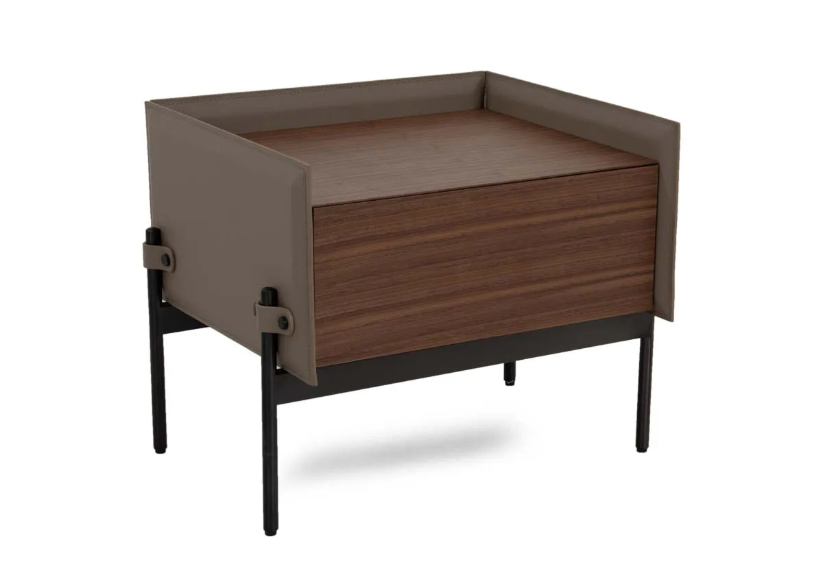 1 Drawer Brown Faux Leather Locker - Bonair