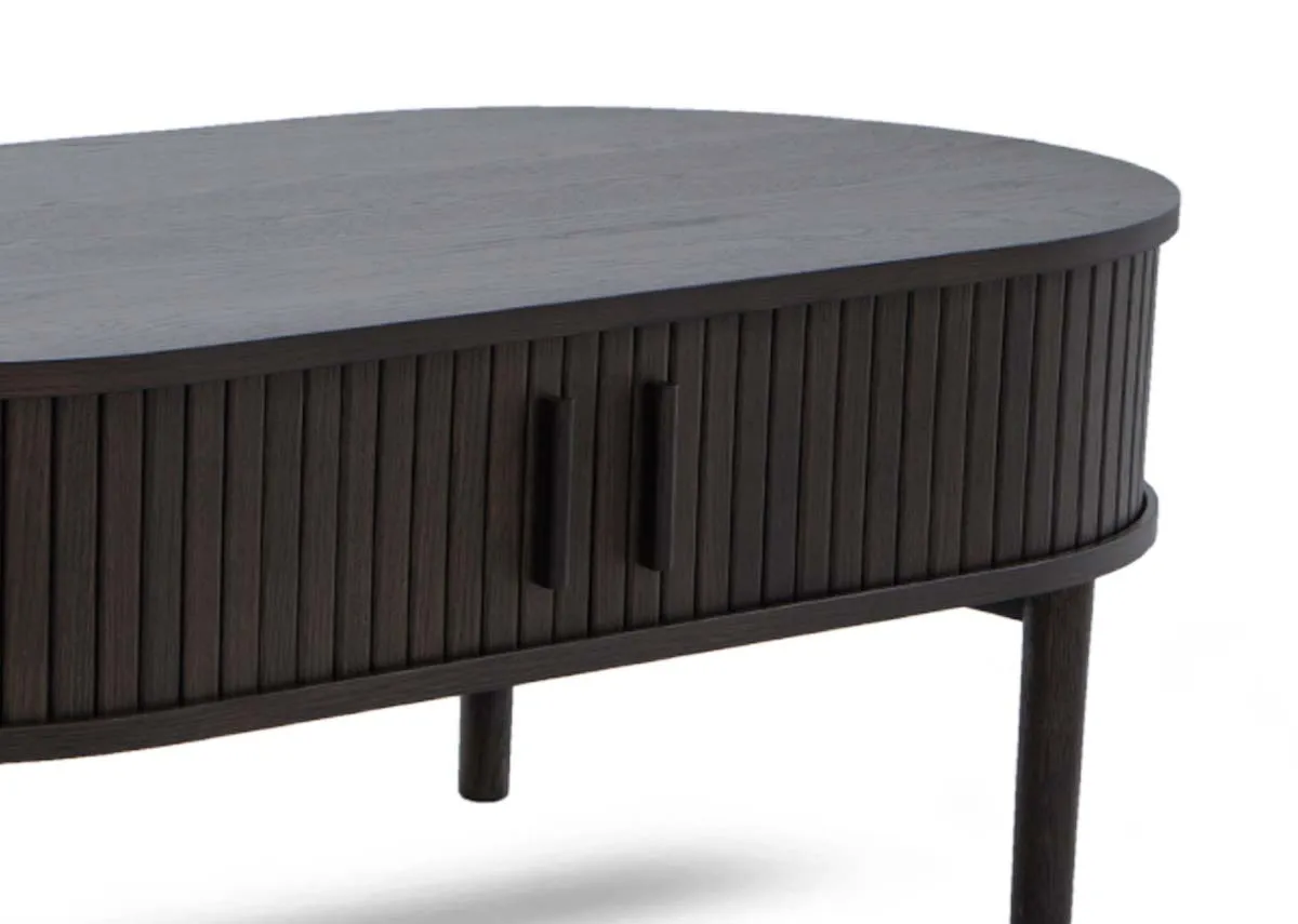 image of the Nola espresso coffee table with Lucius corner sofa