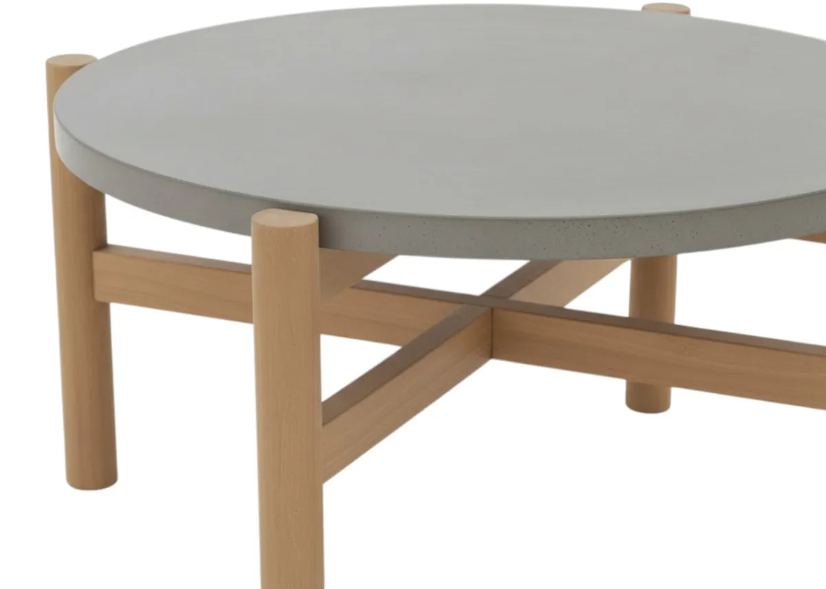 A garden set with an armchair with acacia wood frame from EZ Livings La Palma range. Back view of wick frame