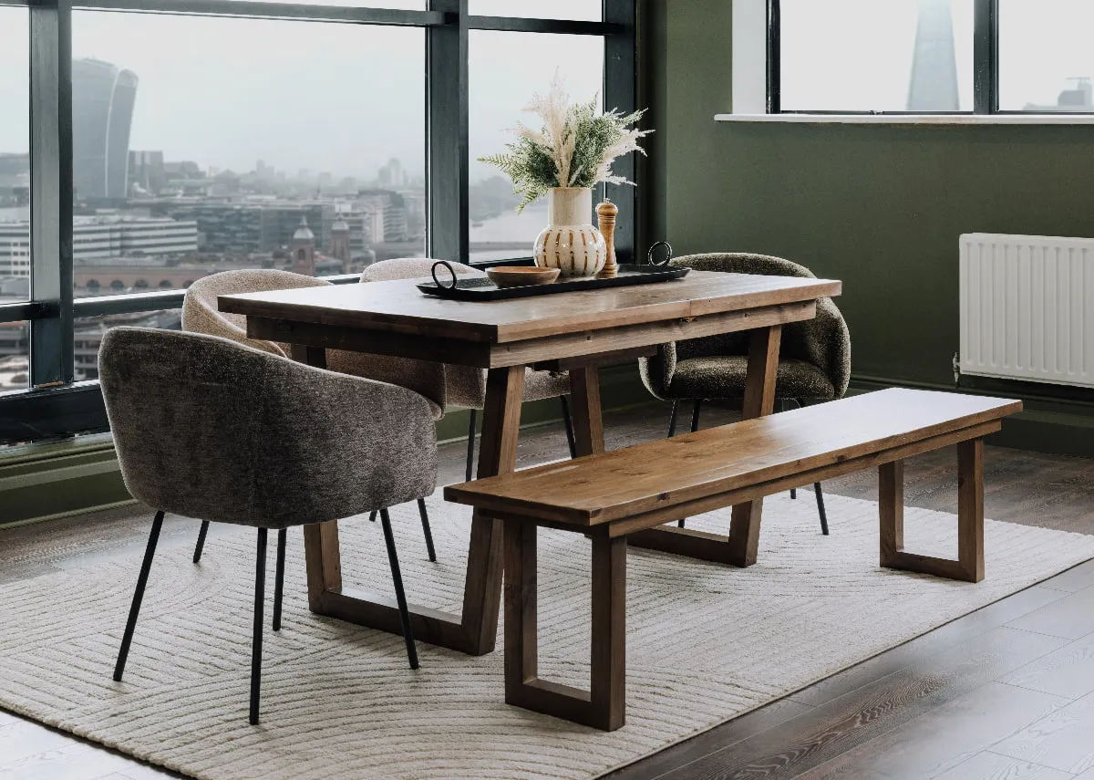 140cm Cashew Reclaimed Extendable Dining Table - Ladder