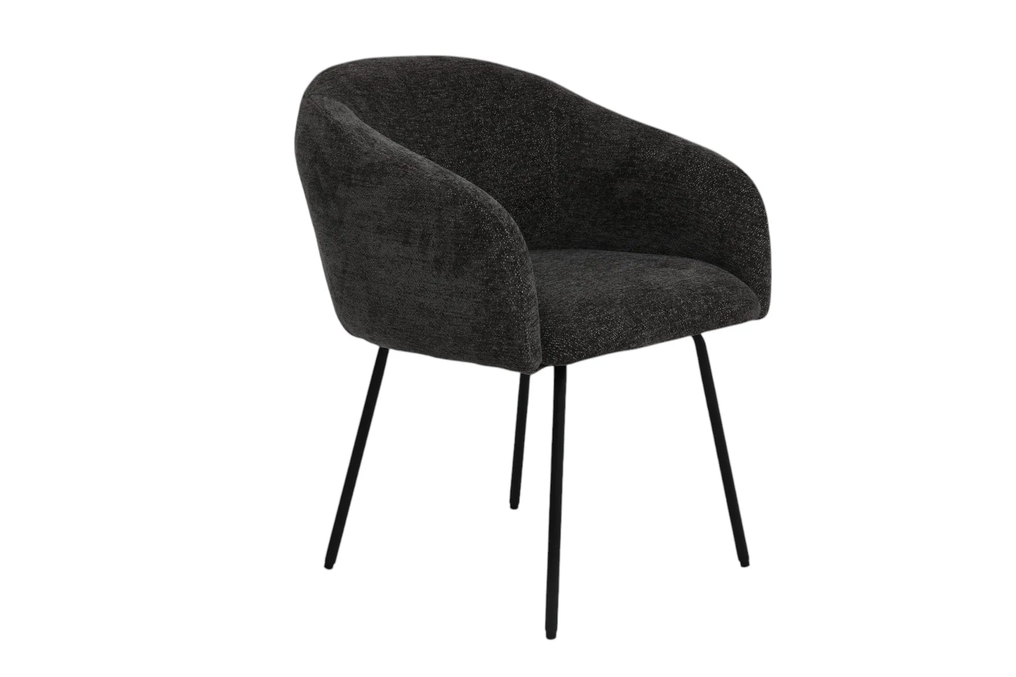 Dark Grey Fabric Dining Chair - Rotterdam