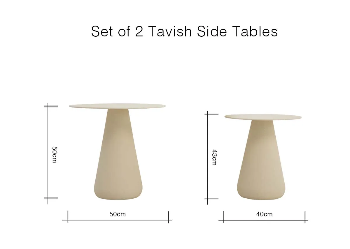 A set of 2 side tables with 50cm x 50cm table 1 and 40cm x 43cm table 2
