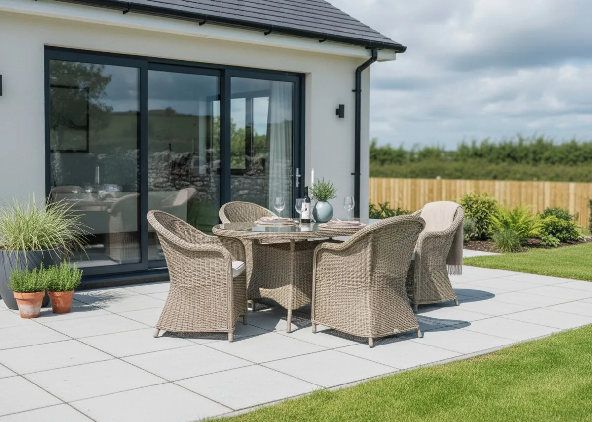 180cm Oval Rattan Garden Dining Table - Seville