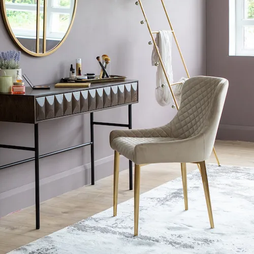 Ottowa grey velvet bedroom chair from EZ Living Furniture.
