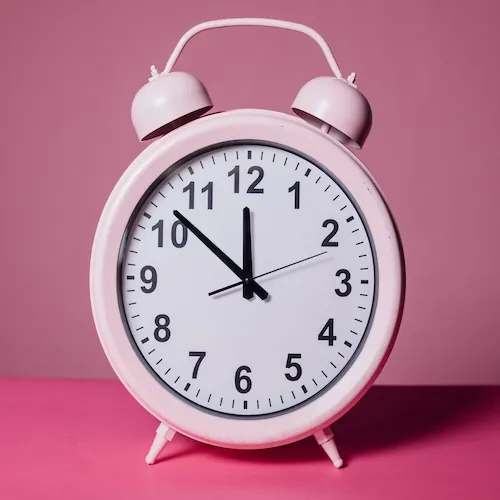 Pink alarm clock