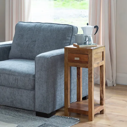 India one drawer side table from EZ Living Furniture.
