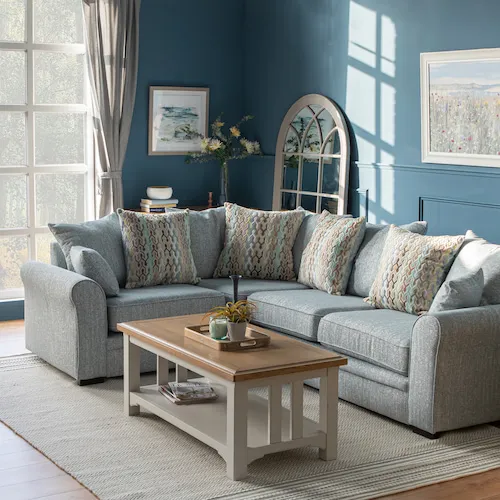 Valencia 1.5L/2.5R pillow back corner sofa from EZ Living Furniture.