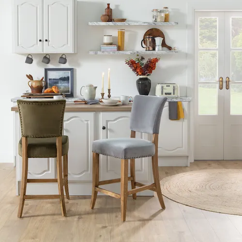 Athy Velvet Bar Stools from EZ Living Furniture.