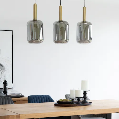 Lekar smoked glass hanging ceiling lights from EZ Living Furniture.