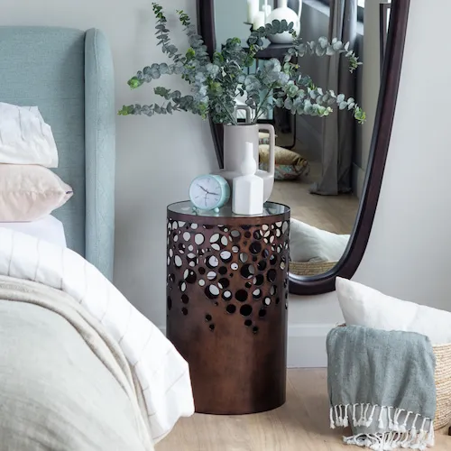 Copper accent Coral Side Table from EZ Living Furniture.