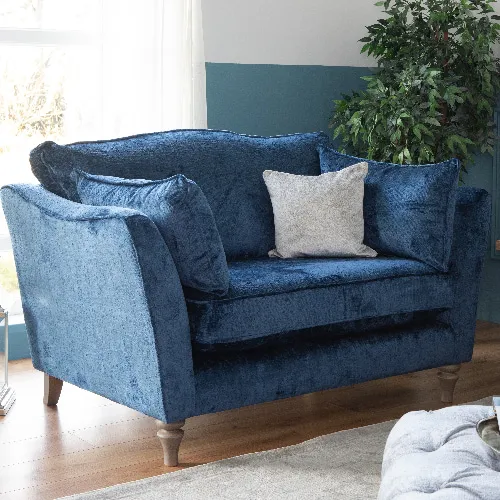 Sofia Armchair in blue fabric from EZ Living Furniture.