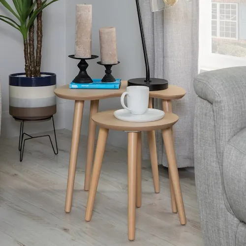 Dansk oak nest of tables from EZ Living Furniture.