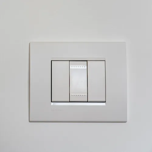 Light switch on wall.