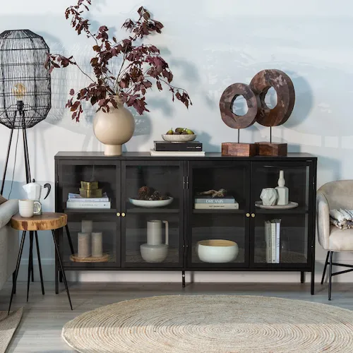 Carmel black and glass sideboard from EZ Living Furniture.